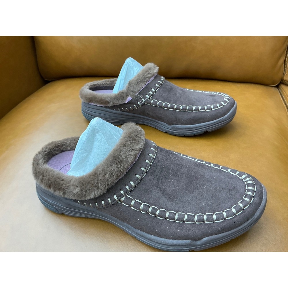 Ryka Ariana Mule Women 6 Brown‎ Faux Fur Lined Winter Clog Slip On